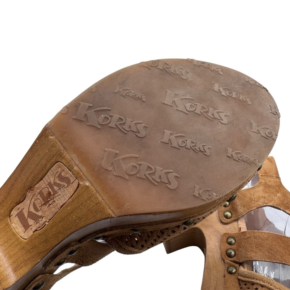 Korks Women's Brown Suede X-Strap Sandals - Size - Picture 11 of 13